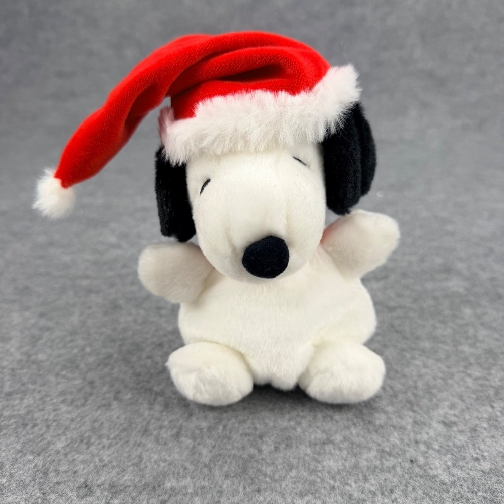 Aurora Peanuts Snoopy Santa Hat Christmas Plush 6" Stuffed Holiday Dog